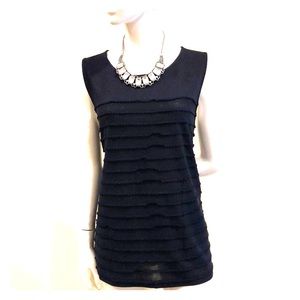 Sleeveless Navy Blue Top